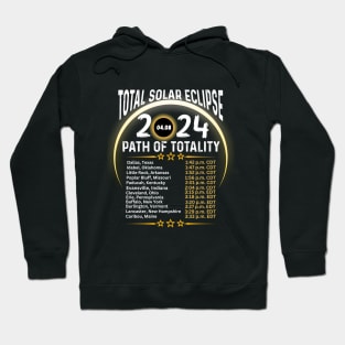 Path Of Totality North America Tour State Solar Eclipse 2024 Hoodie